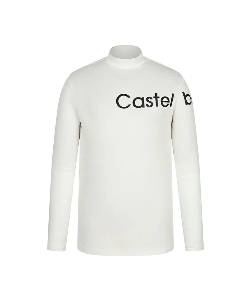 Castelbajac Men's Logo Point Mock Neck Base Layer T-shirt - Ivory