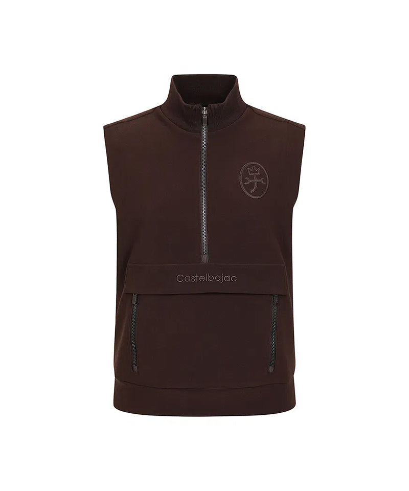 Castelbajac Women's High-Neck Half-Zip Sleeveless T-Shirt - Brown