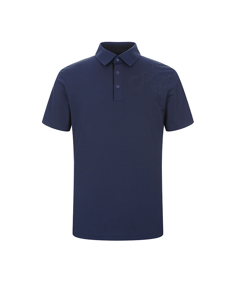 CASTELBAJAC ネイビー ポロシャツ Castelbajac Men's Logo Print Collared Short Sleeve T-shirt - 3 Colors