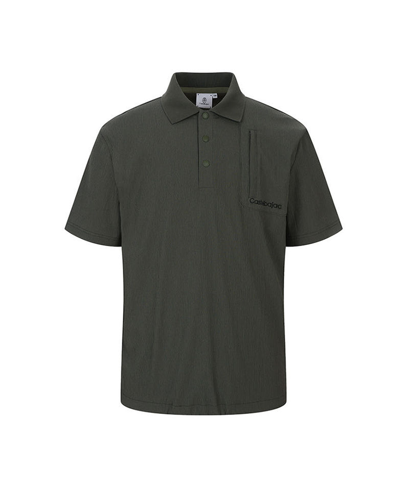 Castelbajac Men's Textured Chest Pocket Collared Short Sleeve T-shirt - 2 Colors