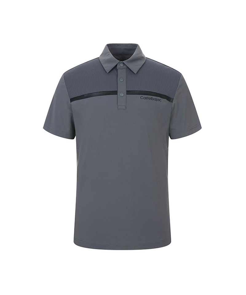 Castelbajac Men's Mixed Material Collared Short Sleeve T-shirt - 2 Colors