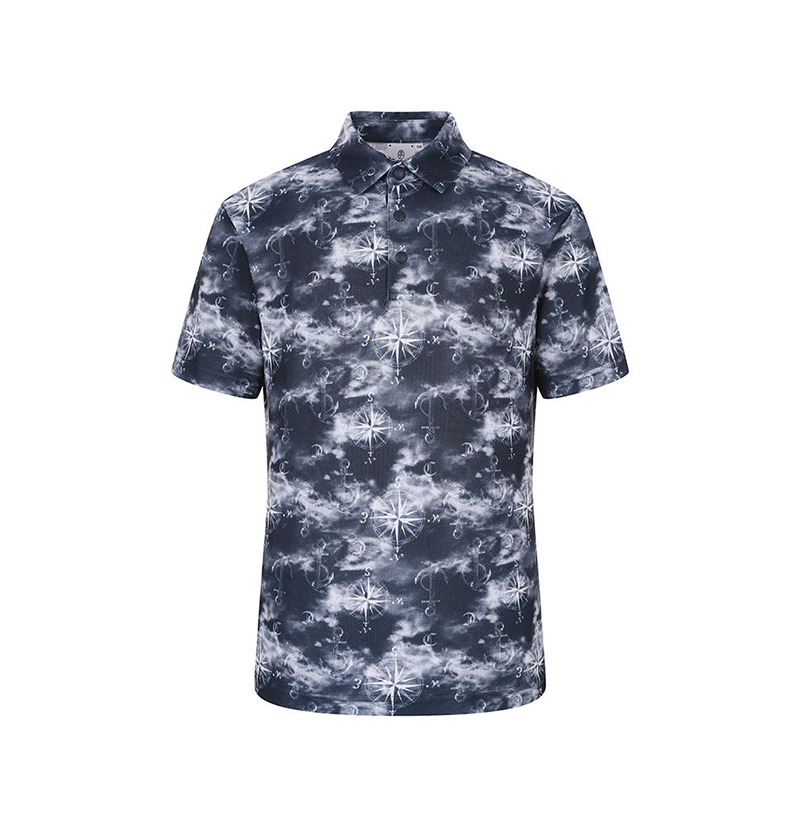 Castelbajac Men's Textured Pattern Collared Short Sleeve T-shirt - 2 Colors