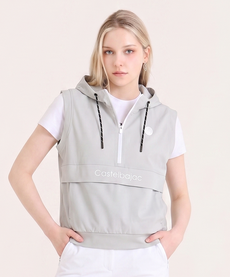 Castelbajac Women's Half-Zip Sleeveless Hooded T-Shirt - 2 Colors