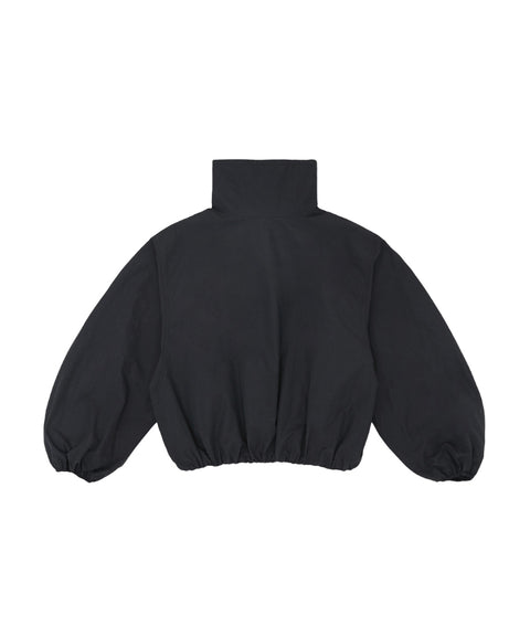 Balloon Sleeve Windbreaker Fuzzy Charcoal