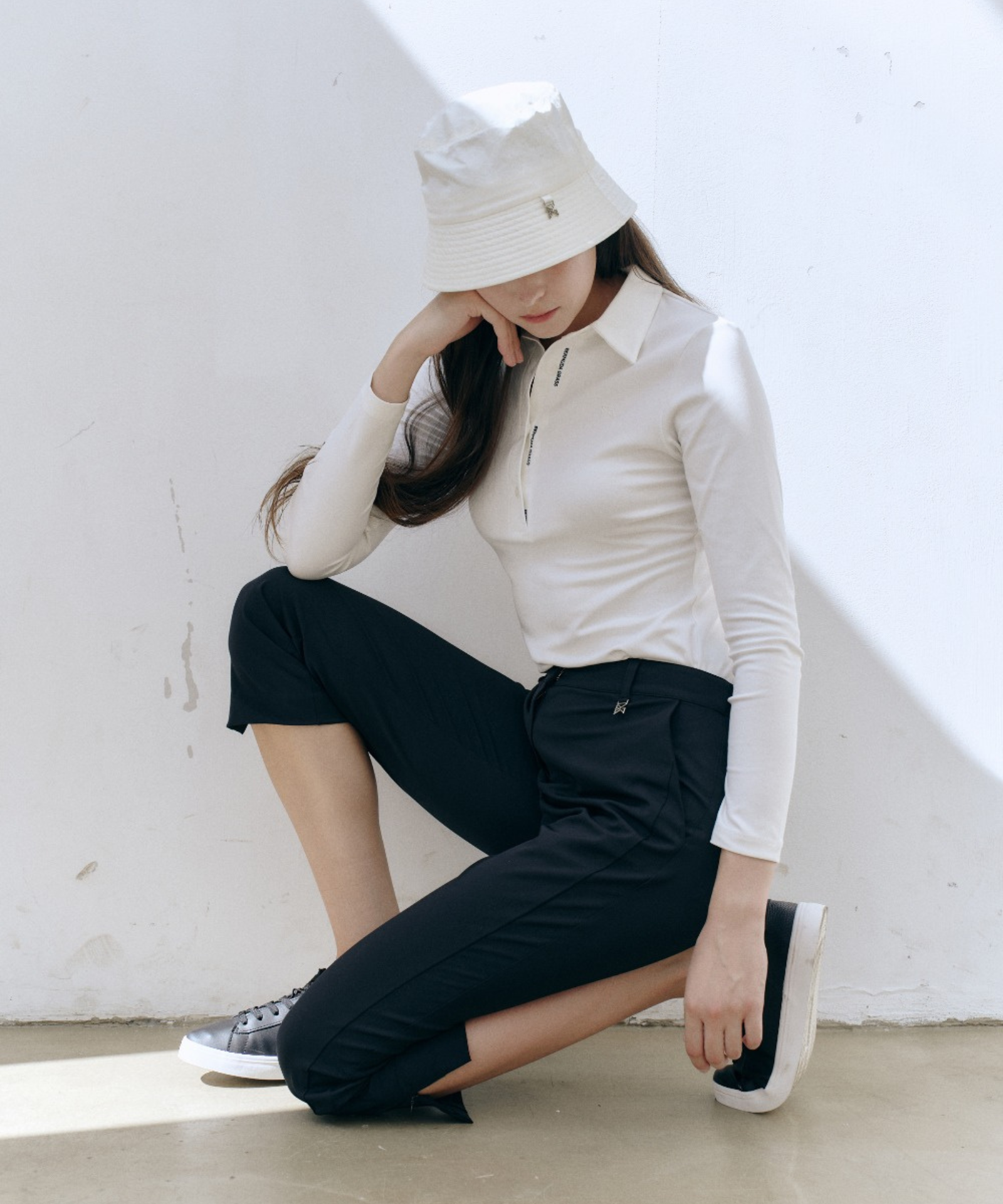 BERMUDA GRASS Basic Logo PK T-Shirt White