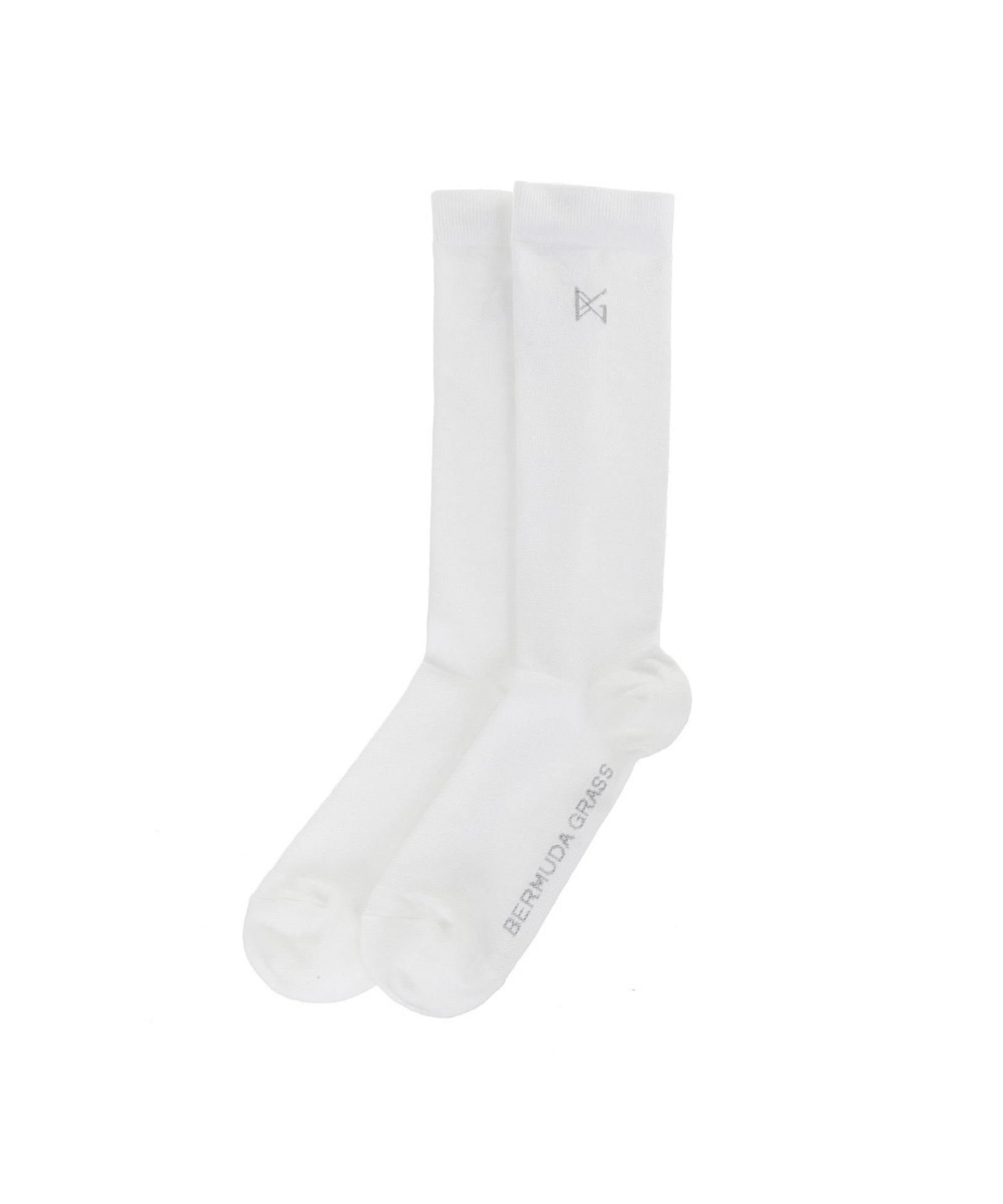 BERMUDA GRASS Basic Compression Knee Socks White