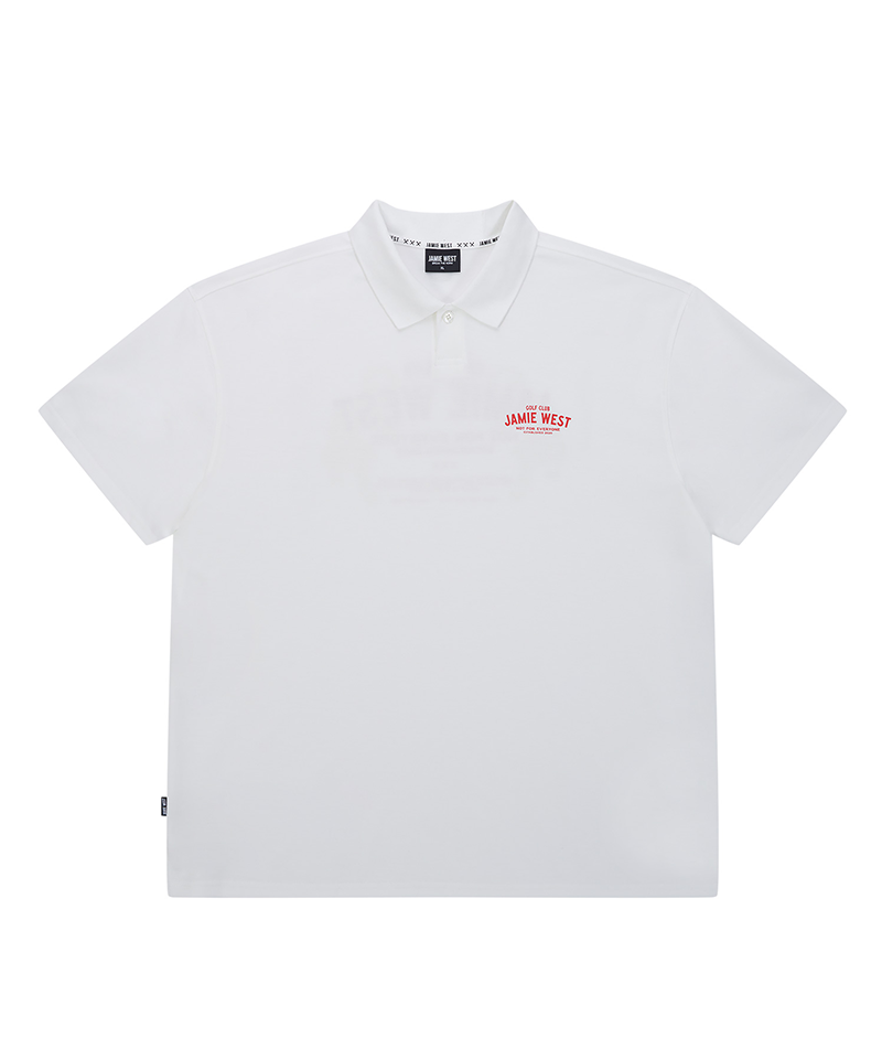 Jamie West Beyond Tiger Lettering Polo Shirts - White