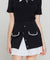 FAIRLIAR Layer Pleated Pocket Skirt - Black