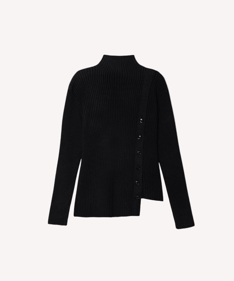 OBER Golf Button Point Golji Knit Black