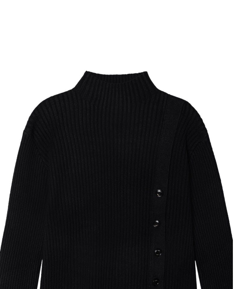 OBER Golf Button Point Golji Knit Black