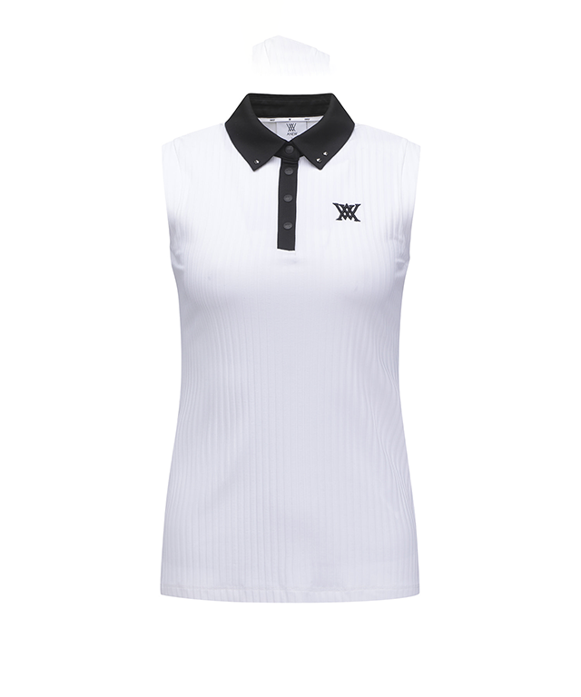 ANEW Golf: Women Color Block Corduroy Sleeveless - White