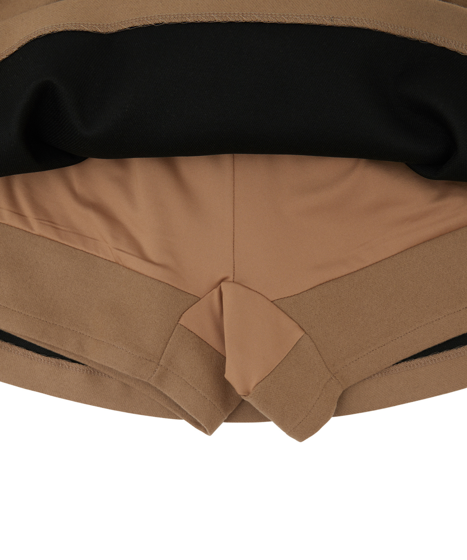 PIV'VEE Cashmere Blend Drawstring Mini Skirt Milk Tea Beige