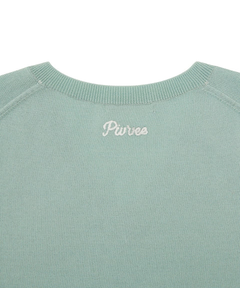 Classic V Neck Knit Vest Pistachio Mint