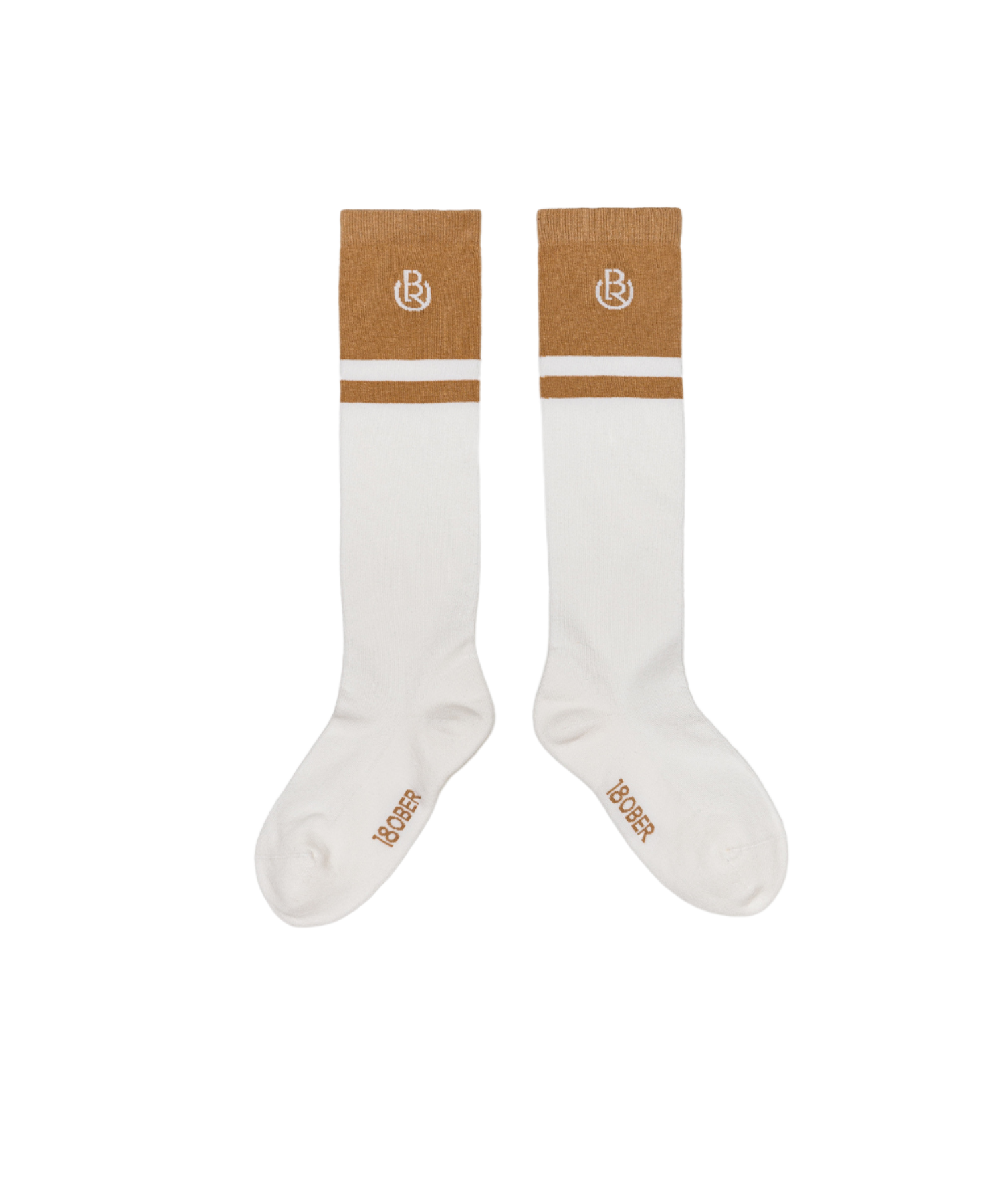 OBER Golf Color Block Knee Socks Beige