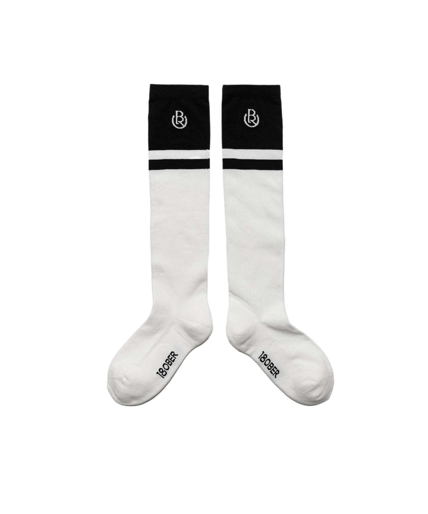 OBER Golf Color Block Knee Socks Black