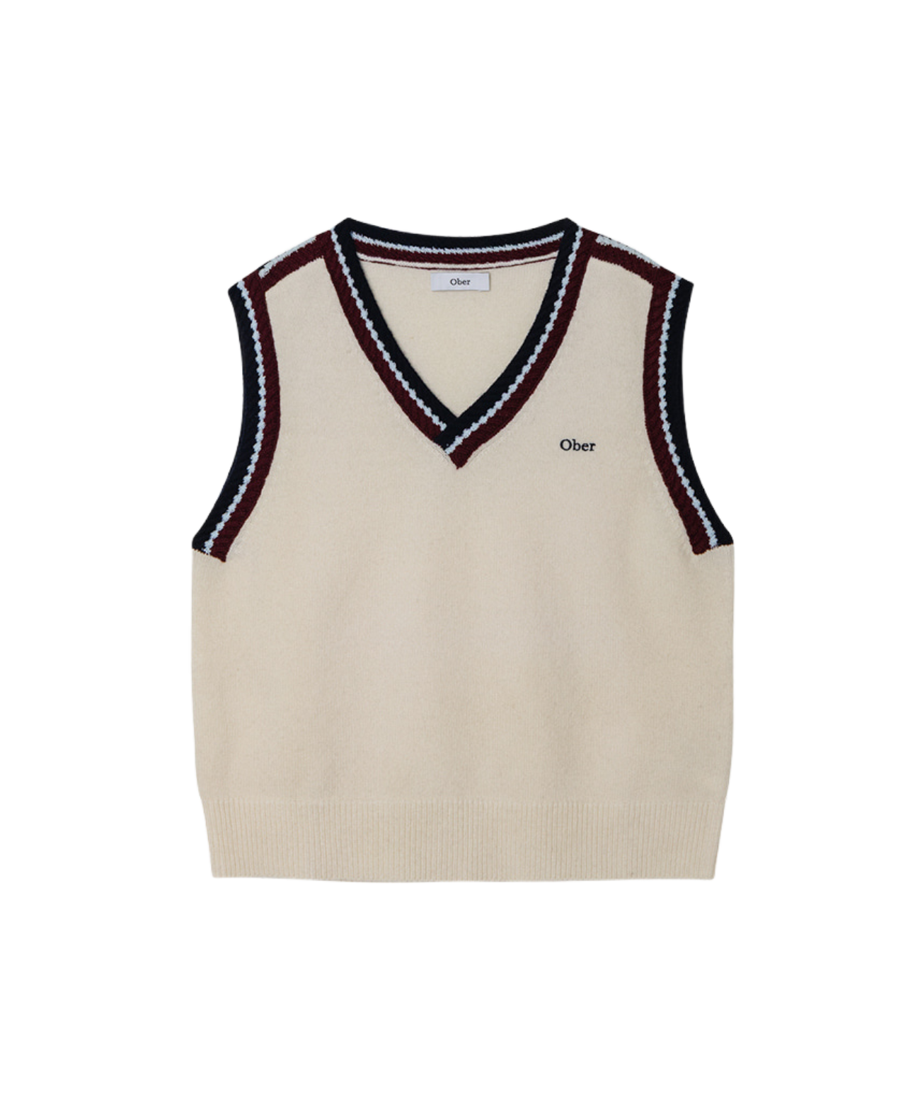 OBER Golf Colorblock Knit Vest Ivory