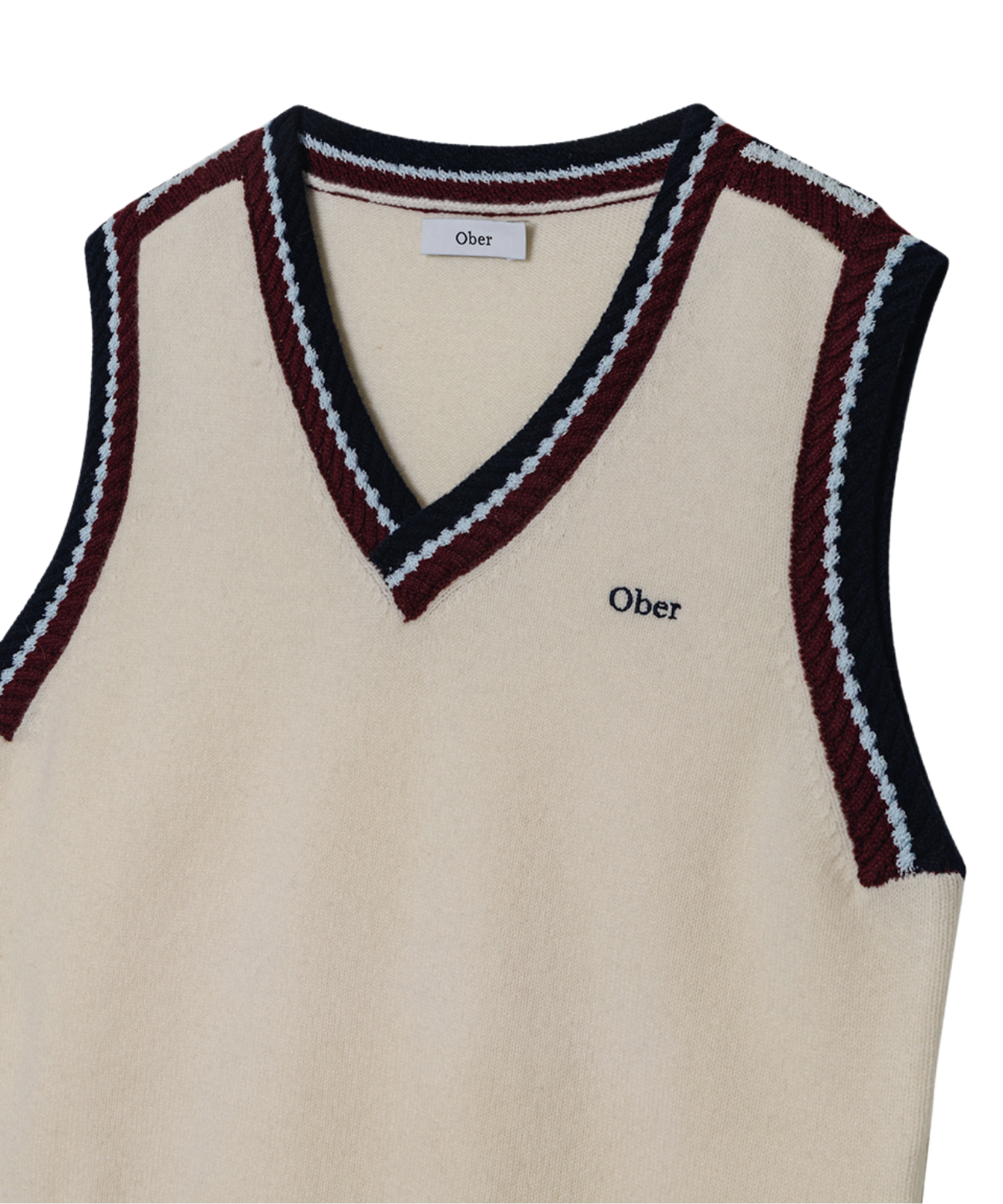 OBER Golf Colorblock Knit Vest Ivory