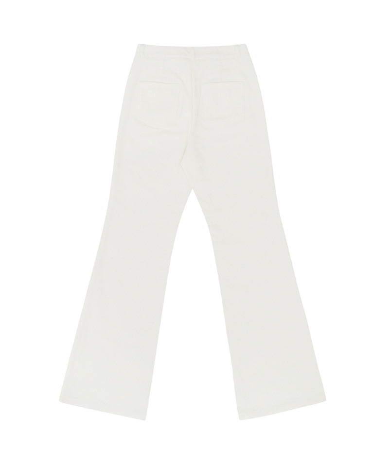 Corduroy Bootcut Pants Cloud White
