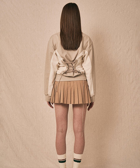 LENUCU Corset Sweatshirt - Beige