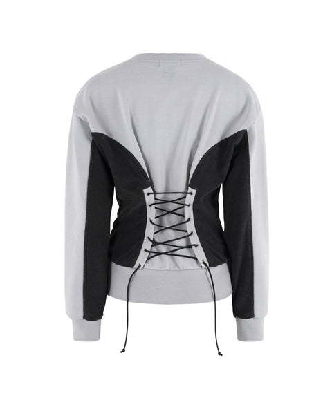 LENUCU Corset Sweatshirt - Grey