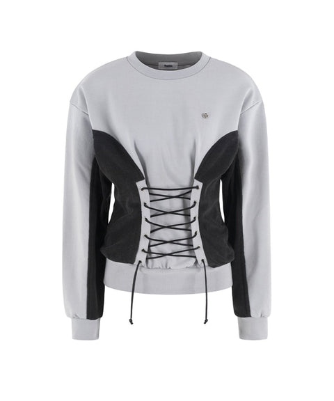 LENUCU Corset Sweatshirt - Grey