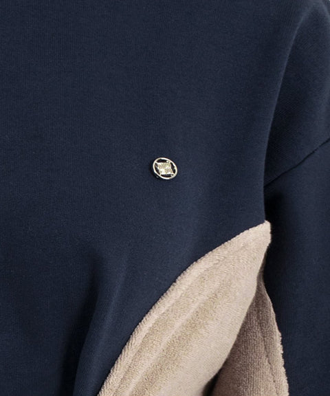 LENUCU Corset Sweatshirt - Navy