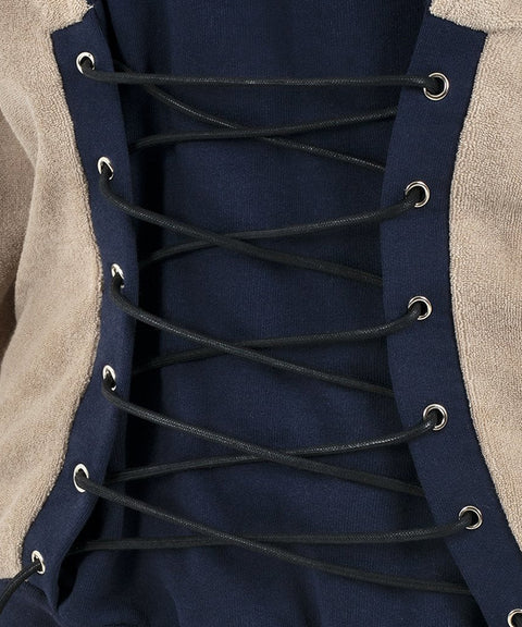LENUCU Corset Sweatshirt - Navy