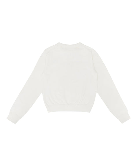 Cotton Cashmere Knit PK Shirt -Cloud White