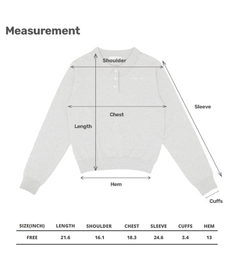 Cotton Cashmere Knit PK Shirt -Snow Gray