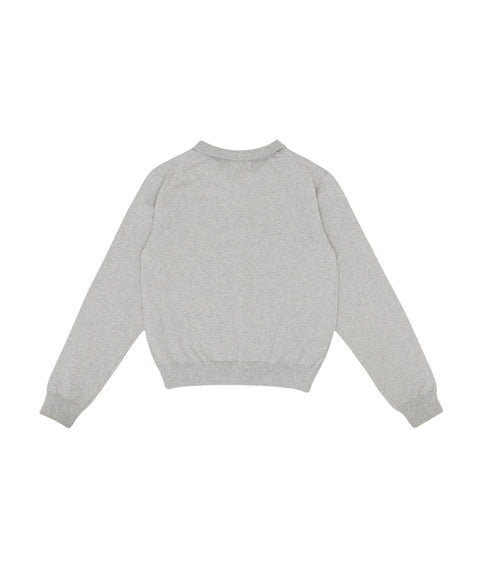 Cotton Cashmere Knit PK Shirt -Snow Gray