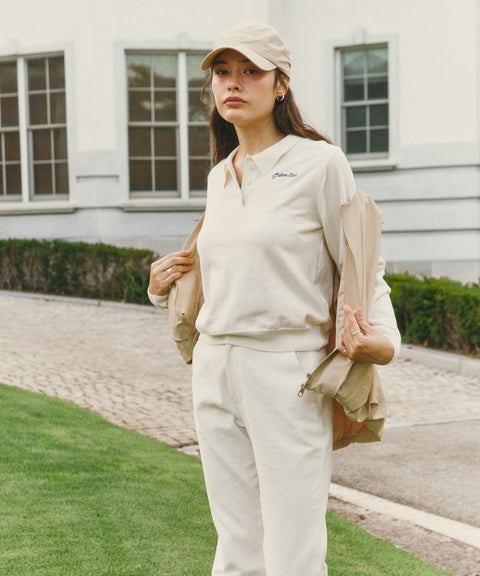 Cotton Cashmere Knit PK Shirt -Wine Red