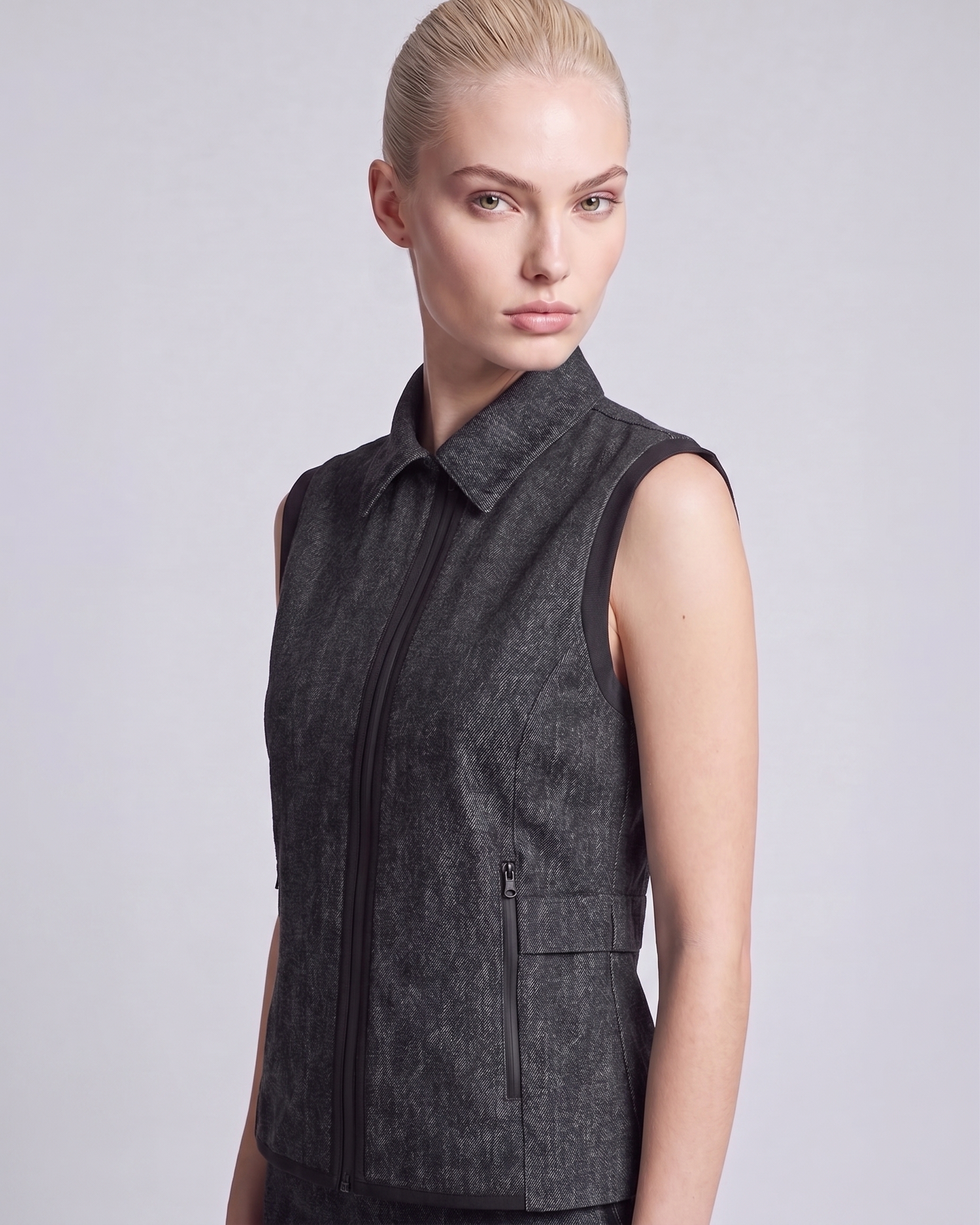 Amazing Cre Women's Engineered Indigo Vest - Grey
