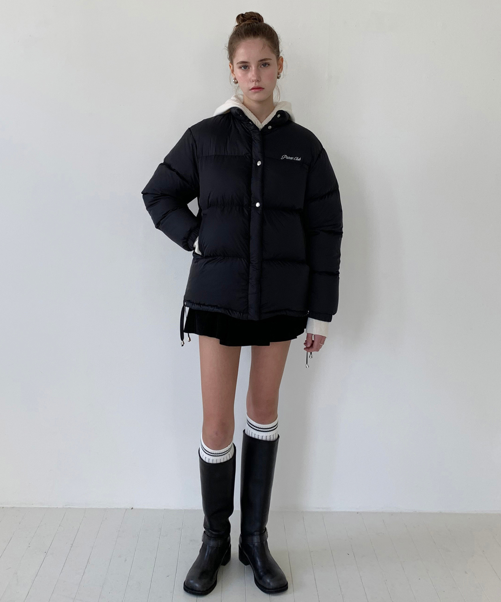 PIV'VEE Down Puffer Jacket Ebony Black