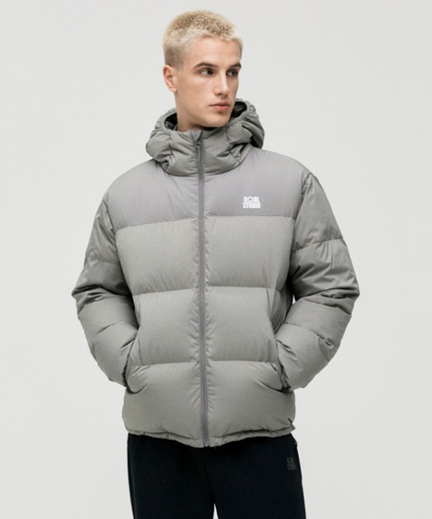 Goal Studio Men's Essential Hooded Puffer Down Jacket - Grey