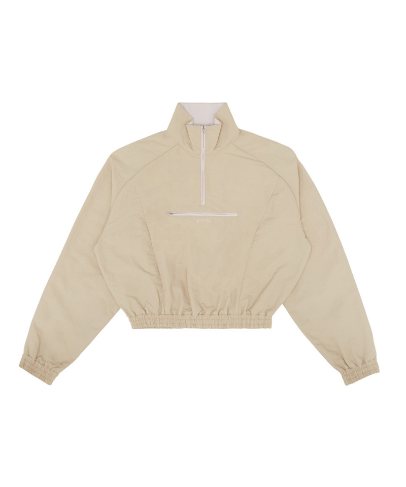 Half-zip Milk Tea Beige