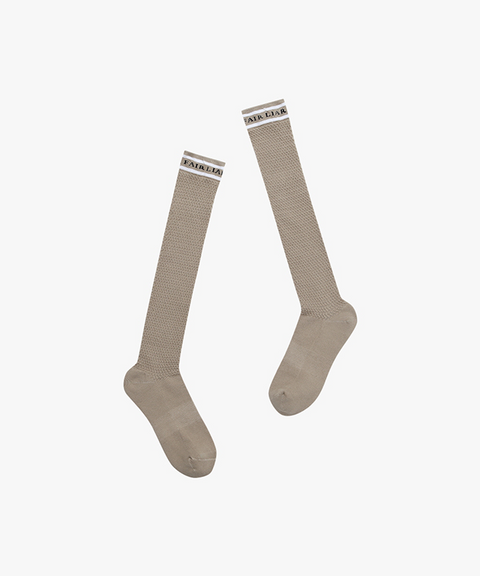 FAIRLIAR Waffle Knee Socks - Beige