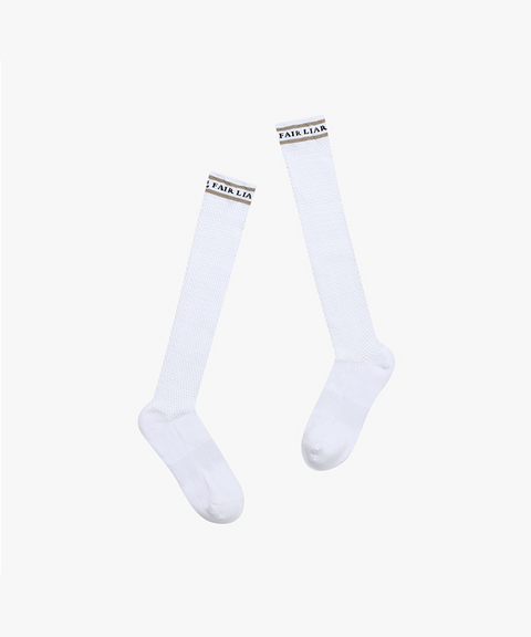 FAIRLIAR Waffle Knee Socks - White