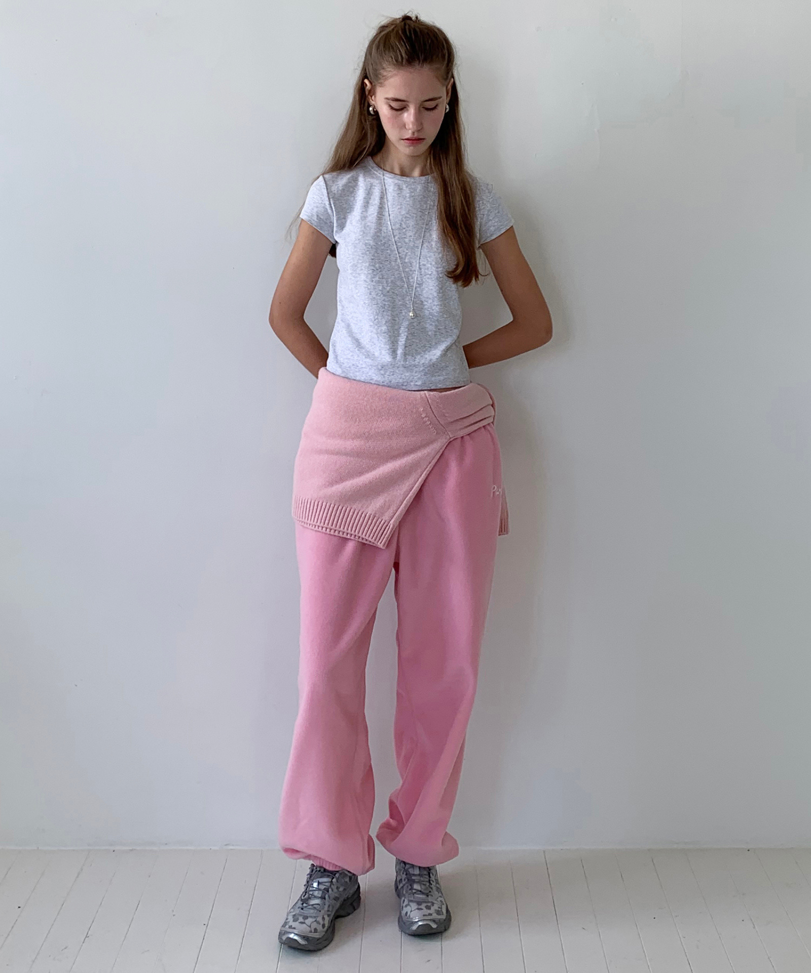 PIV'VEE Fleece Jogger Pants Bubble Pink