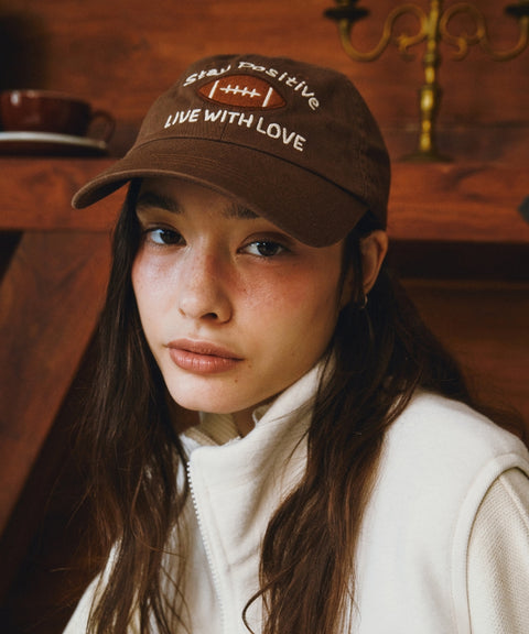 Football Patch Ball Cap Chocolate Brown