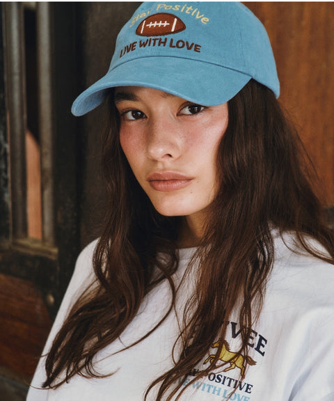 Football Patch Ball Cap Mist Blue