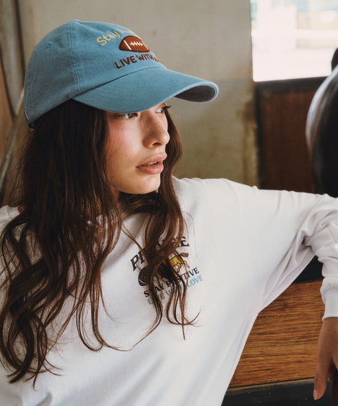 Football Patch Ball Cap Mist Blue