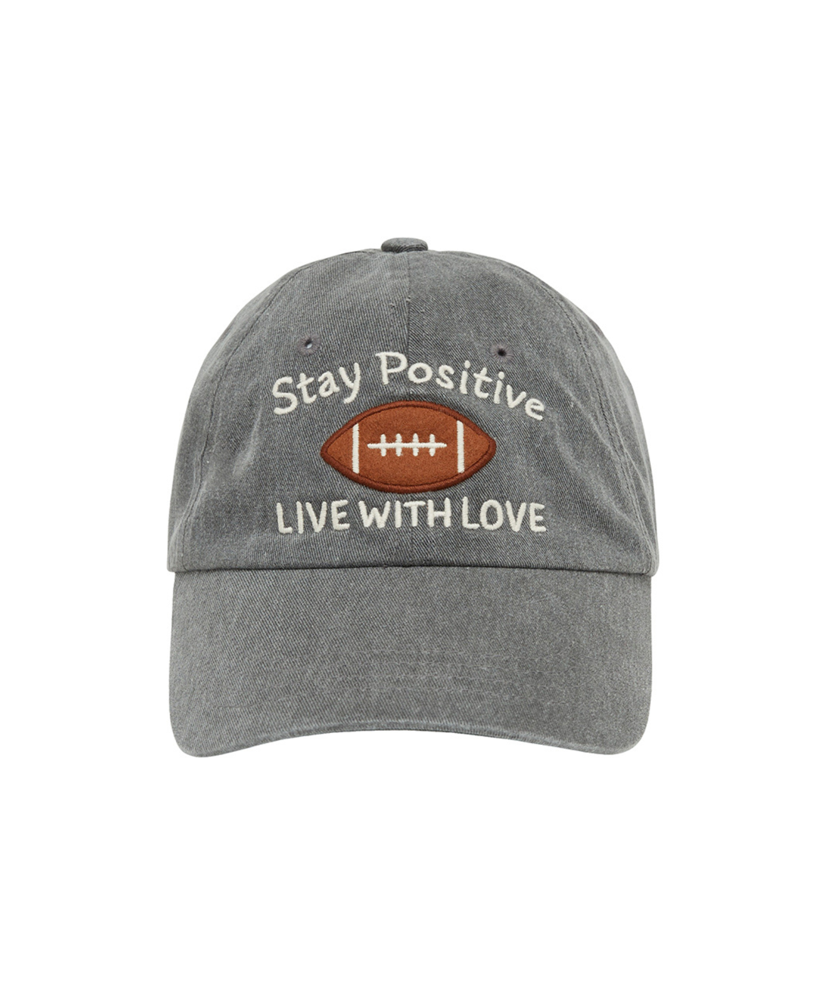 PIV'VEE Football Patch Ball Cap Fuzzy Charcoal