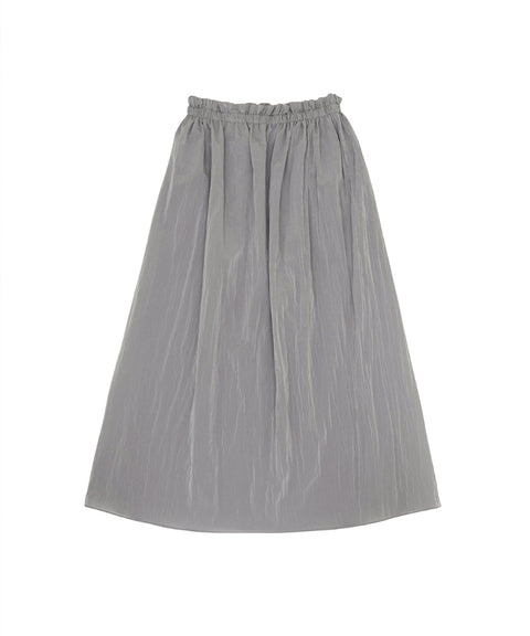 Frill Waist Long Skirt -Space Silver