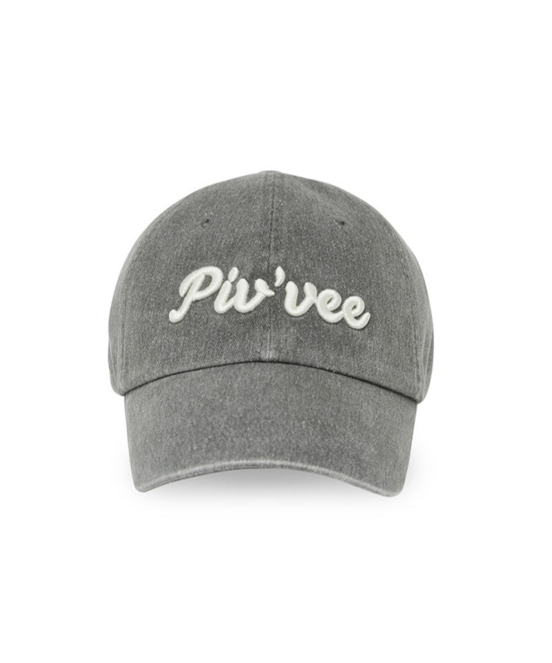 Logo Embroidered Ball Cap Fuzzy Charcoal