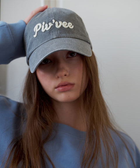 Logo Embroidered Ball Cap Fuzzy Charcoal