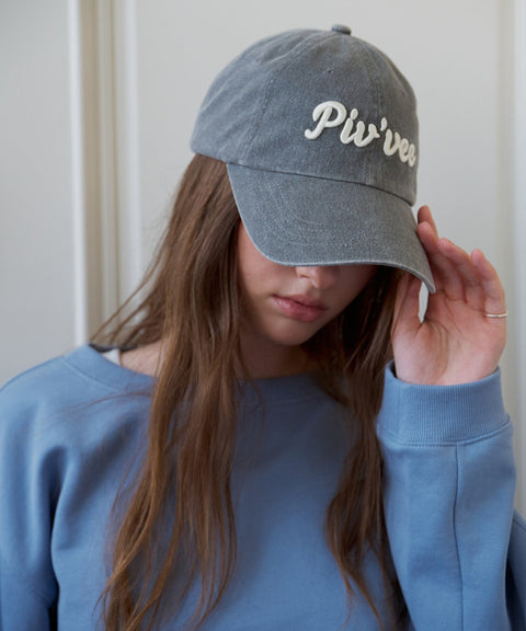 Logo Embroidered Ball Cap Fuzzy Charcoal