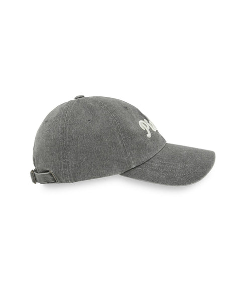Logo Embroidered Ball Cap Fuzzy Charcoal
