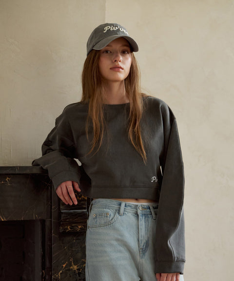 Logo Embroidered Ball Cap Fuzzy Charcoal