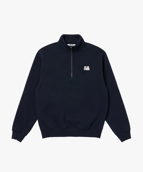 Goal Studio Women's Essential Brushed Quarter Zip-Up Tee - Navy