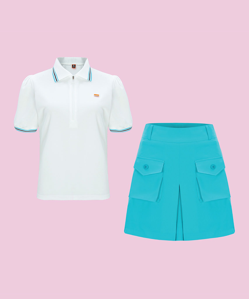 Orange Label Summer Cool Aqua Blue Outfit Set (Top + Bottom)